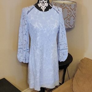 Vince Camuto Light Blue Lace Long Sleeve Dress